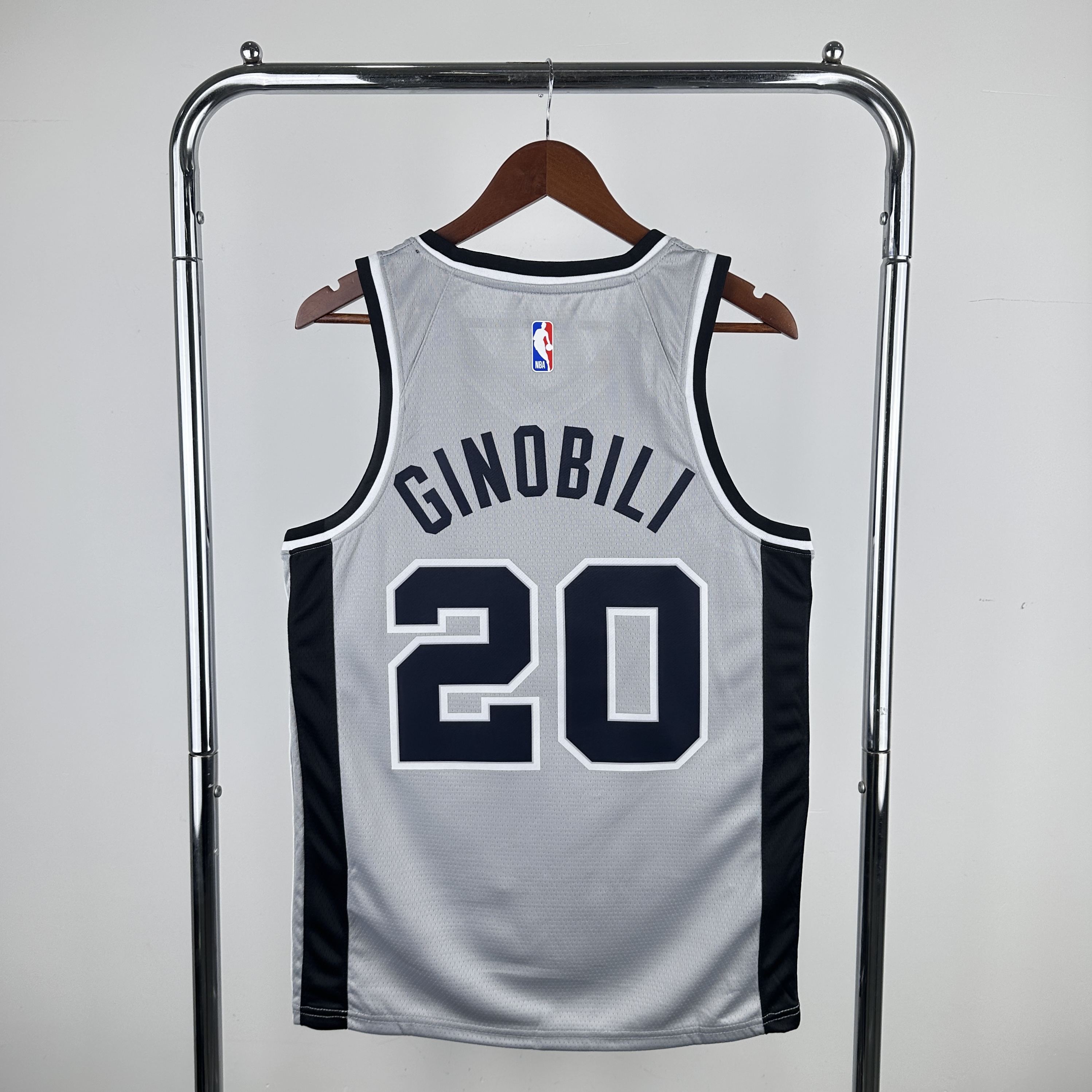 Men San Antonio Spurs #20 Ginobili Grey NBA 2024 Jersey->san antonio spurs->NBA Jersey